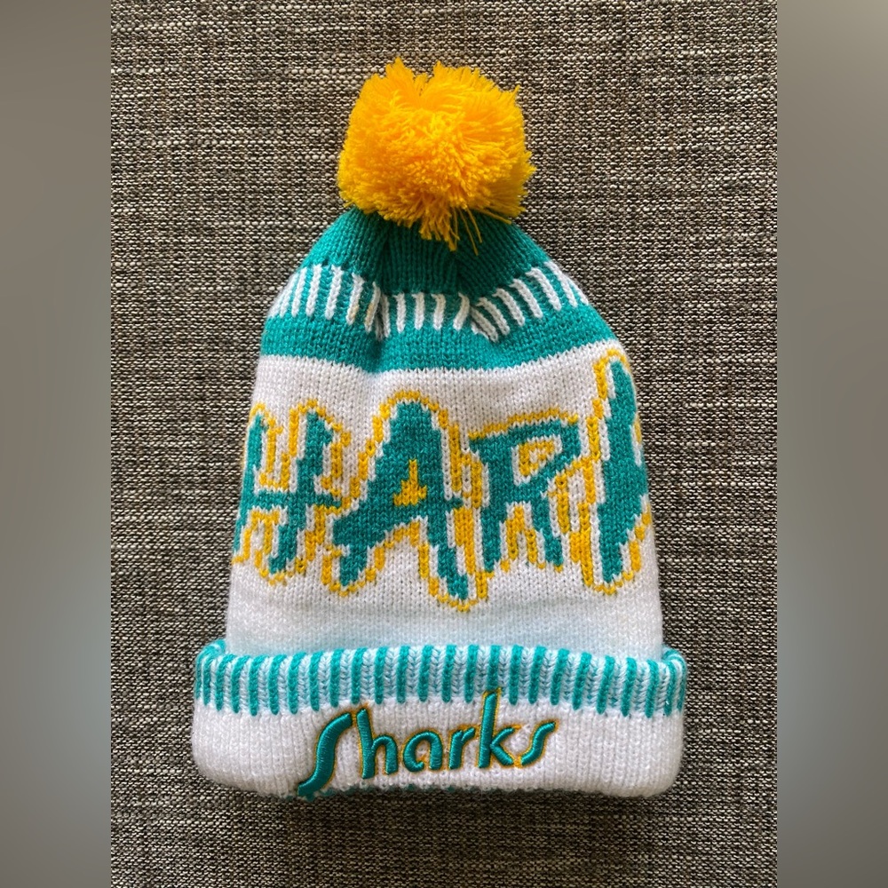 Baby San Jose Sharks Reverse Retro Script Beanie